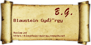 Blaustein György névjegykártya